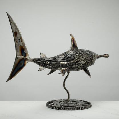 38" Hammerhead Shark Recycled Metal Art Sculpture — Vault 88 recycled metal art
