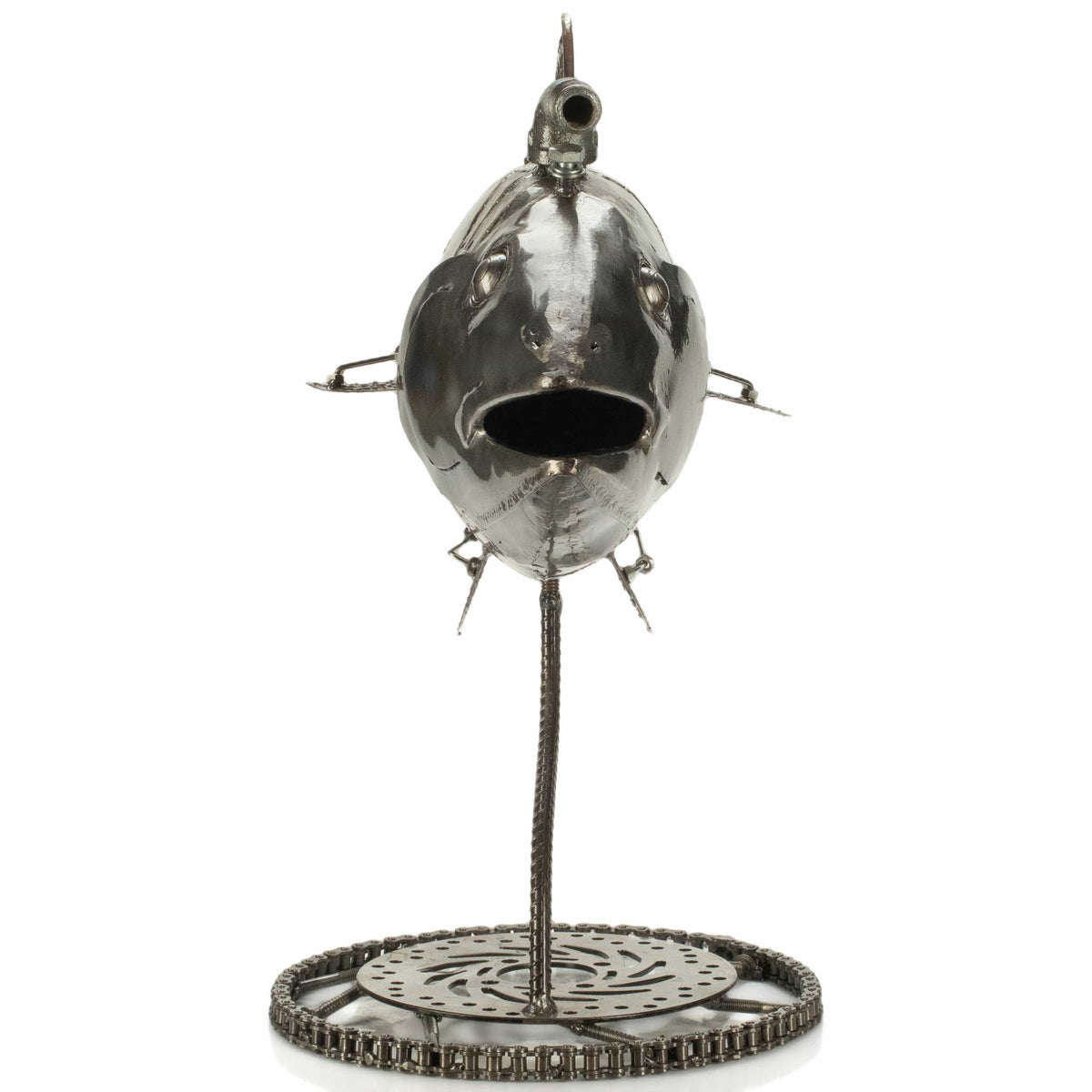 39" Tuna Fish Recycled Metal Art Sculpture — Vault 88 recycled metal art