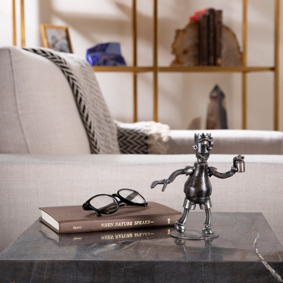 Bart Simpson Inspired Recycled Metal Sculpture — Vault 88 recycled metal art