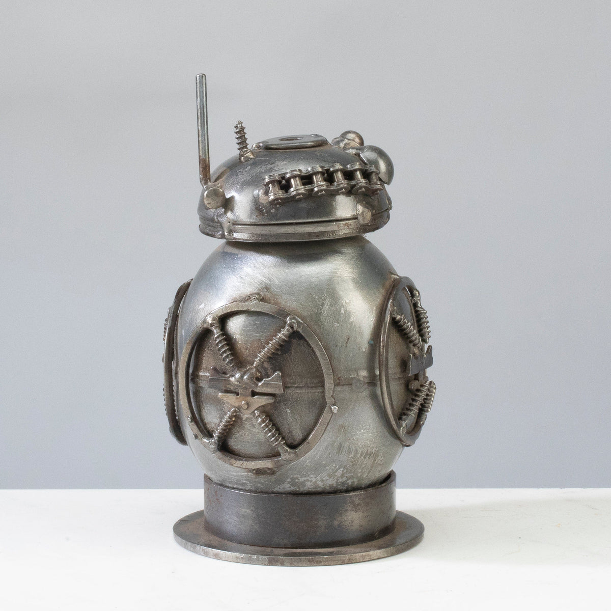 BB8 Star Wars Inspired Recycled Metal Sculpture — Vault 88 recycled metal art