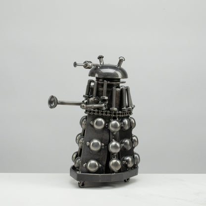 Big Dalek Inspired Recycled Metal Sculpture — Vault 88 recycled metal art