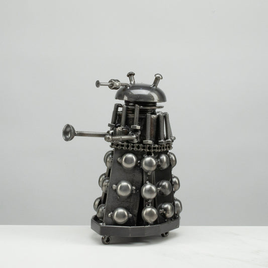 Big Dalek Inspired Recycled Metal Sculpture — Vault 88 recycled metal art