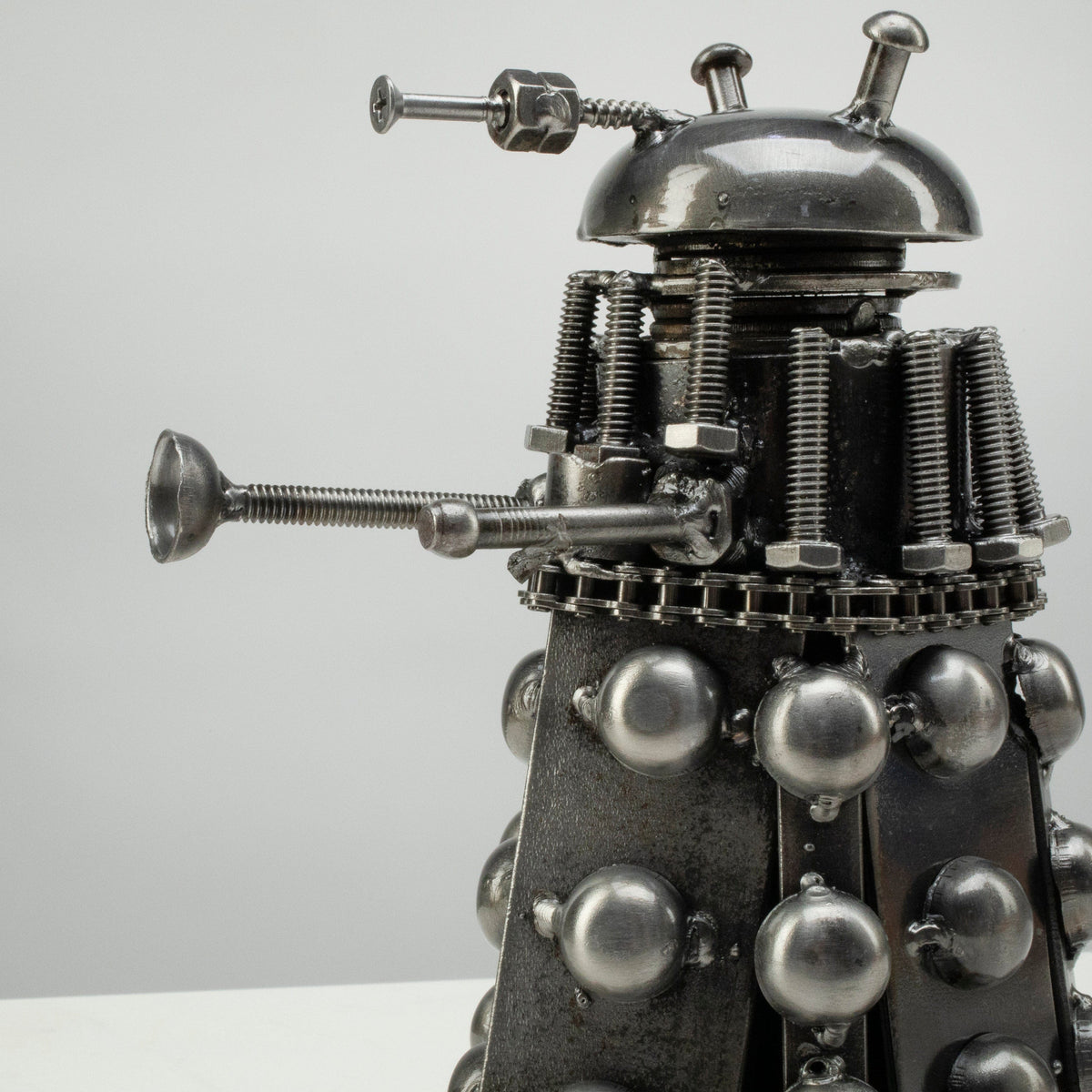 Big Dalek Inspired Recycled Metal Sculpture — Vault 88 recycled metal art