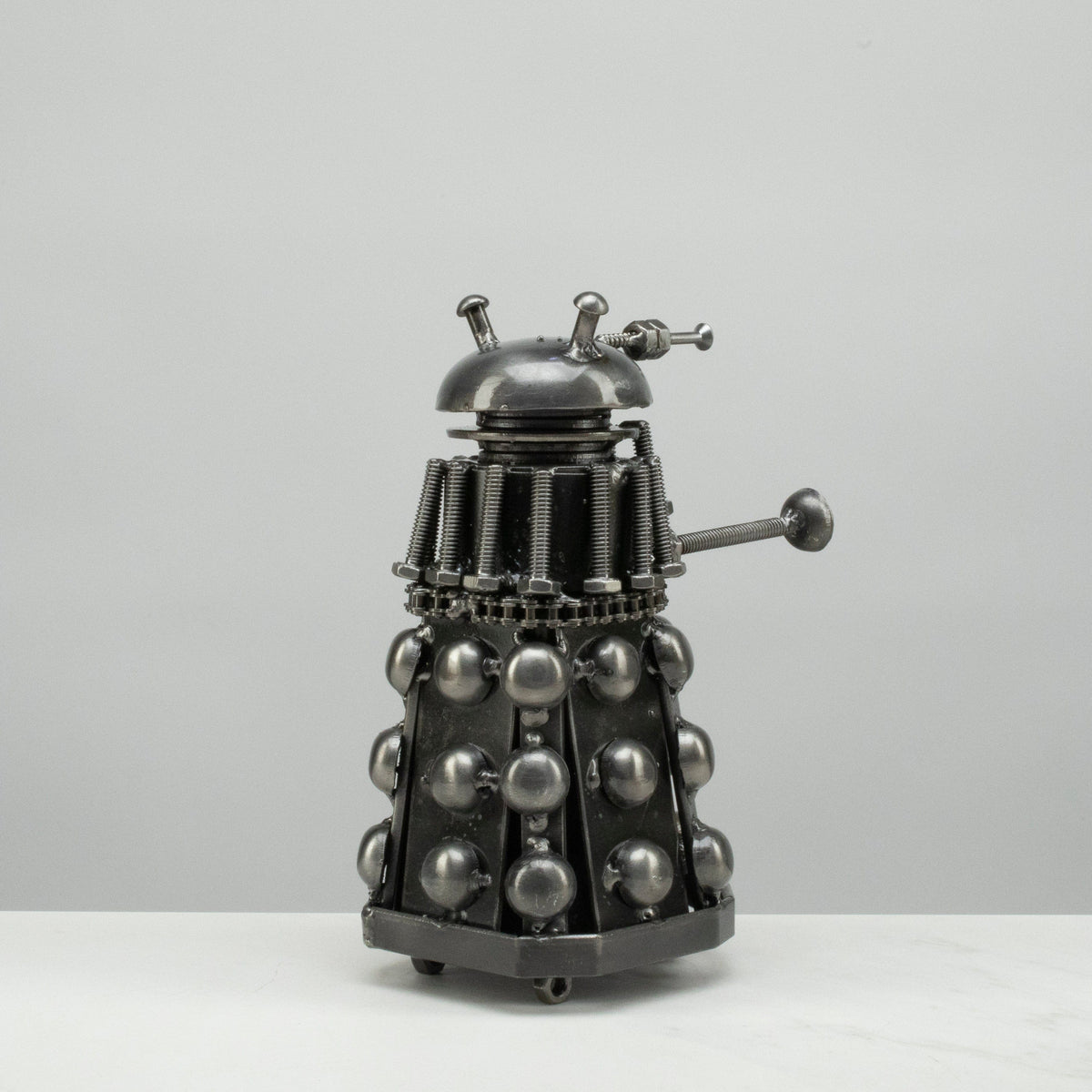 Big Dalek Inspired Recycled Metal Sculpture — Vault 88 recycled metal art