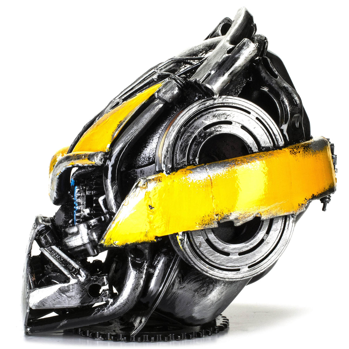 Bumblebee Head Inspired Recycled Metal Art Sculpture — Vault 88 recycled metal art