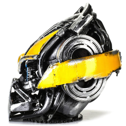 Bumblebee Head Inspired Recycled Metal Art Sculpture — Vault 88 recycled metal art