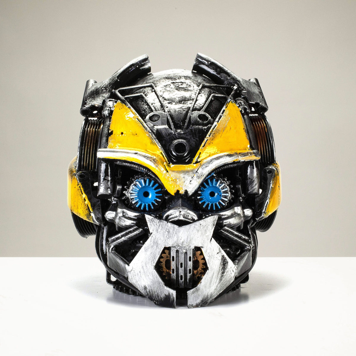 Bumblebee Head Inspired Recycled Metal Art Sculpture — Vault 88 recycled metal art