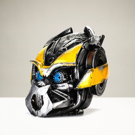 Bumblebee Head Inspired Recycled Metal Art Sculpture — Vault 88 recycled metal art