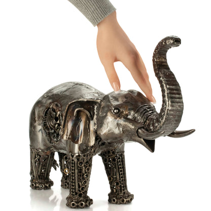 Elephant Inspired Recycled Metal Art Sculpture — Vault 88 recycled metal art