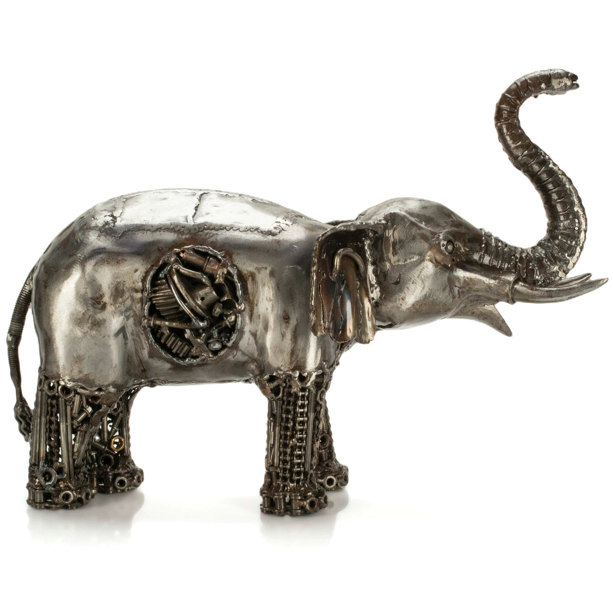 Elephant Inspired Recycled Metal Art Sculpture — Vault 88 recycled metal art