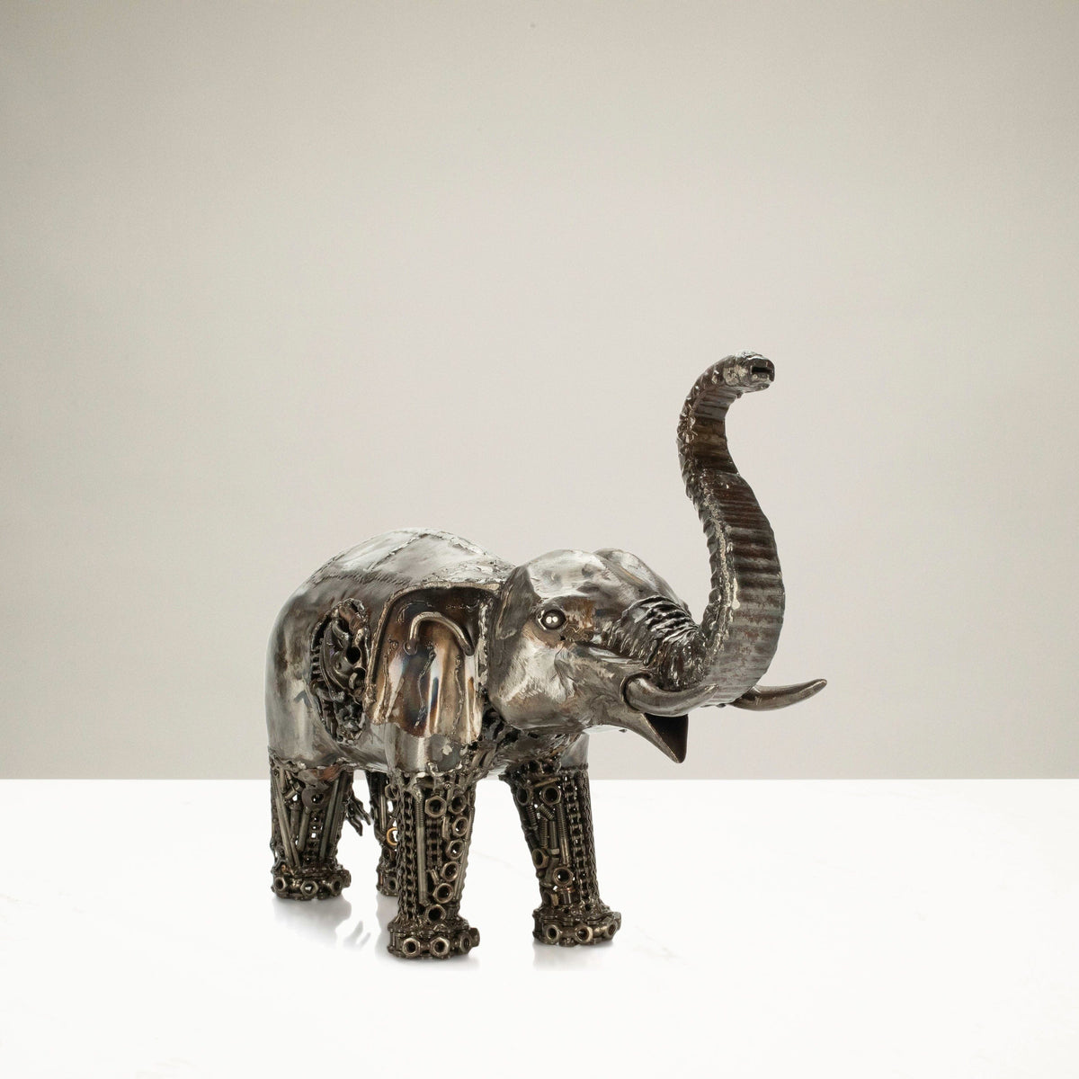 Elephant Inspired Recycled Metal Art Sculpture — Vault 88 recycled metal art