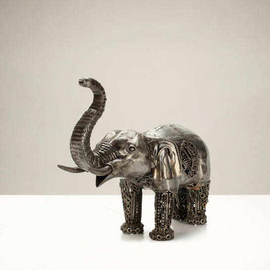 Elephant Inspired Recycled Metal Art Sculpture — Vault 88 recycled metal art
