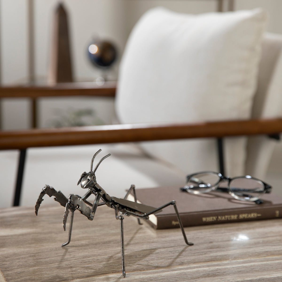 Grasshopper Recycled Metal Sculpture — Vault 88 recycled metal art