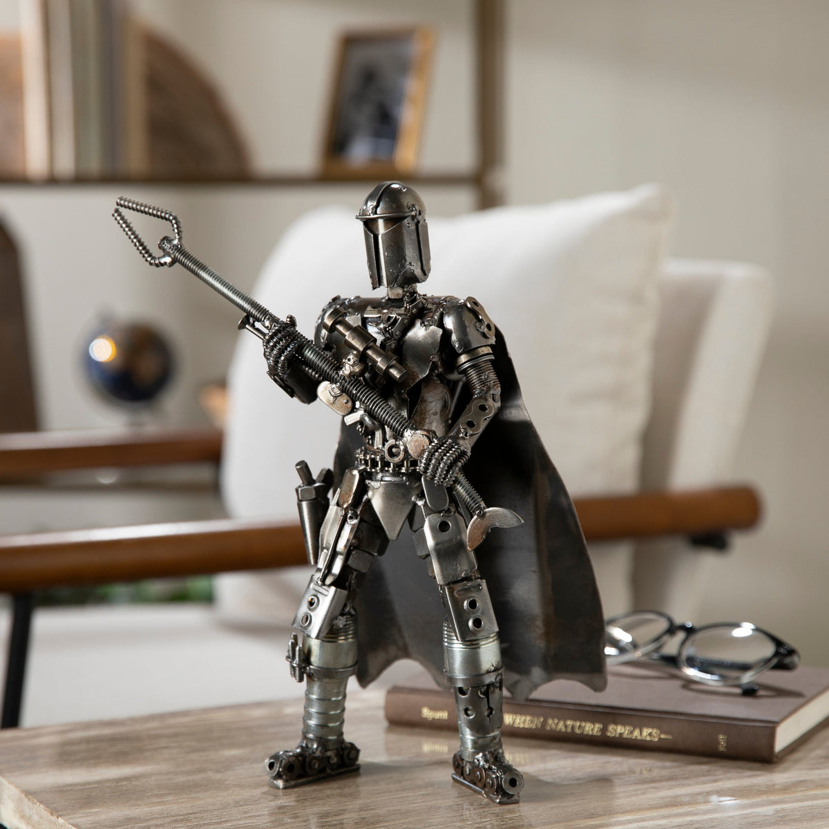 Mandalorian Star Wars Inspired Recycled Metal Sculpture — Vault 88 recycled metal art