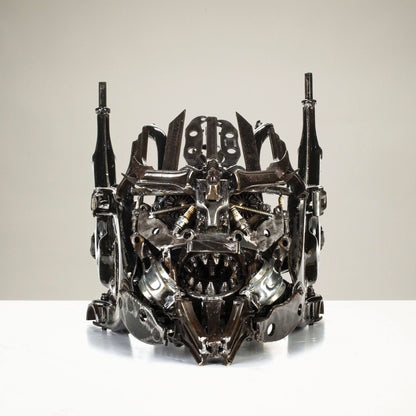 Megatron Head Inspired Recycled Metal Art Sculpture — Vault 88 recycled metal art
