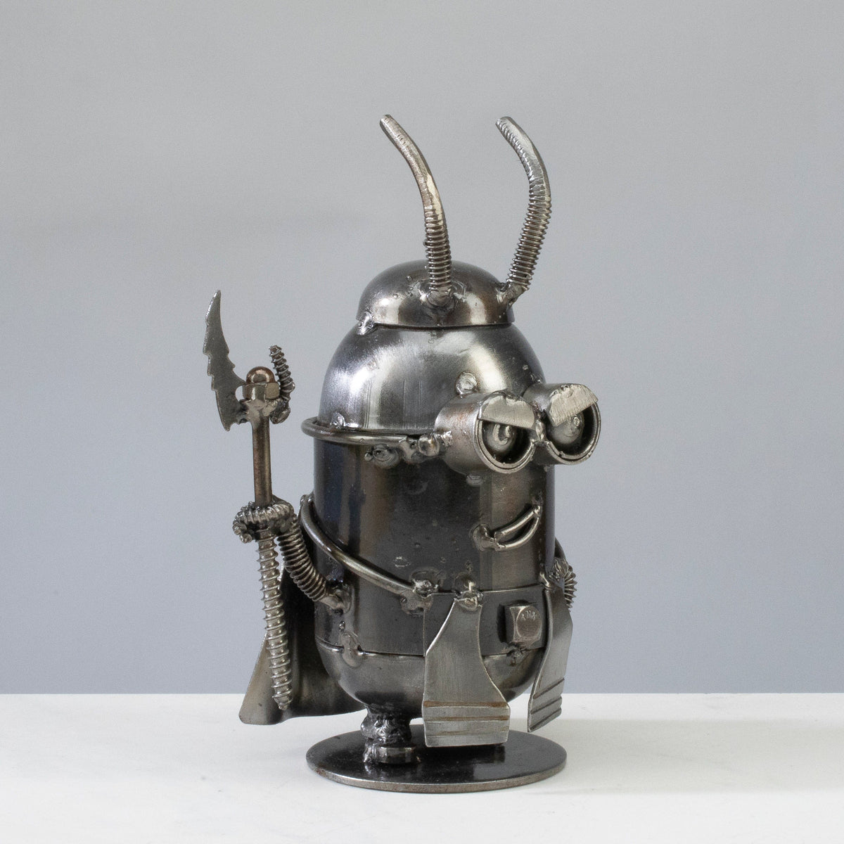 Minion Loki Inspired Recycled Metal Sculpture — Vault 88 recycled metal art