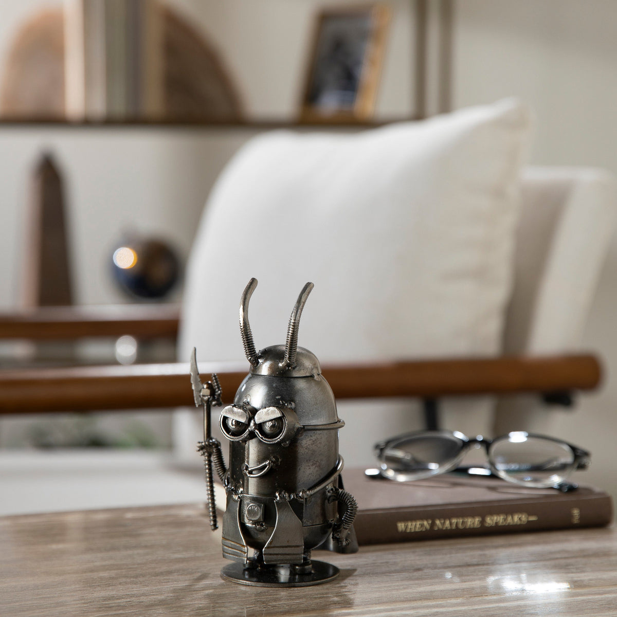 Minion Loki Inspired Recycled Metal Sculpture — Vault 88 recycled metal art