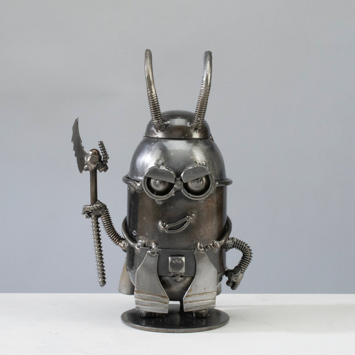 Minion Loki Inspired Recycled Metal Sculpture — Vault 88 recycled metal art