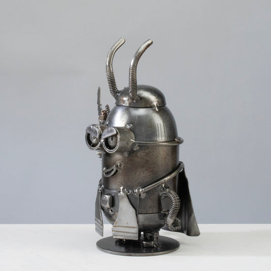 Minion Loki Inspired Recycled Metal Sculpture — Vault 88 recycled metal art