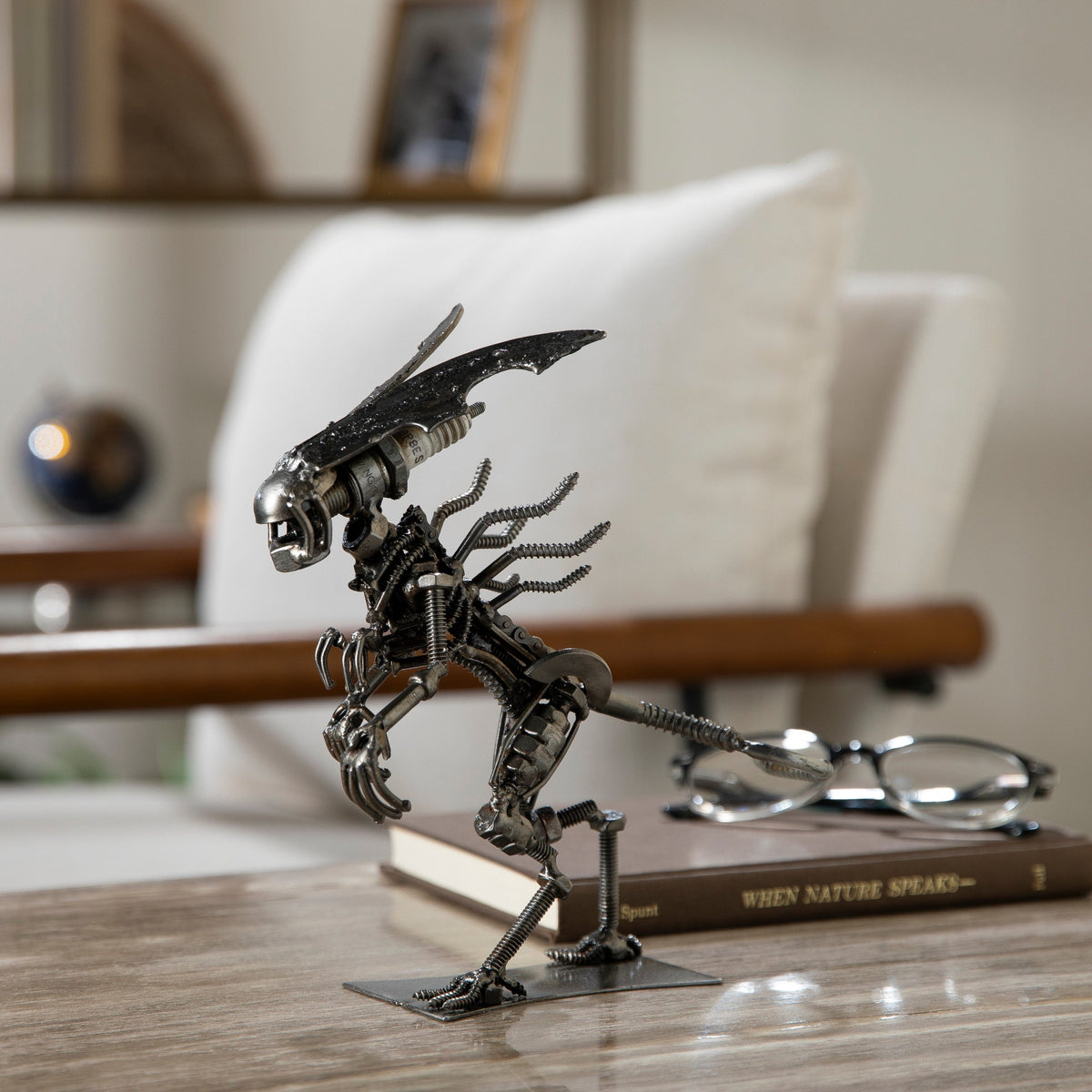 Queen Alien Inspired Recycled Metal Sculpture — Vault 88 recycled metal art