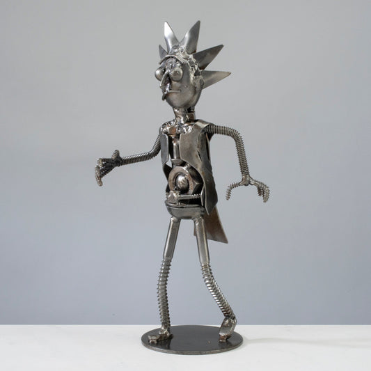 Rick & Morty Inspired Recycled Metal Sculpture — Vault 88 recycled metal art