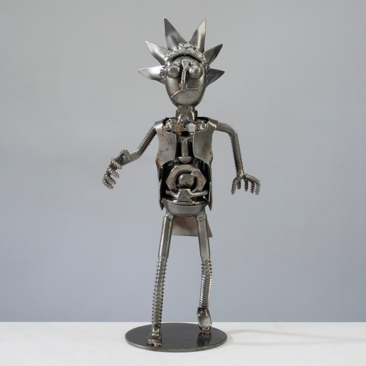 Rick & Morty Inspired Recycled Metal Sculpture — Vault 88 recycled metal art
