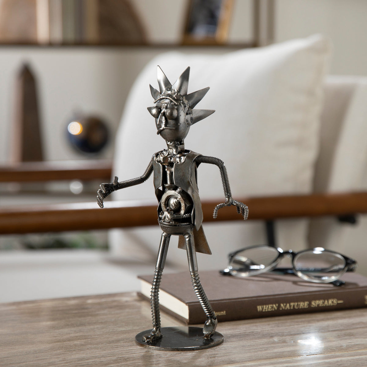 Rick & Morty Inspired Recycled Metal Sculpture — Vault 88 recycled metal art