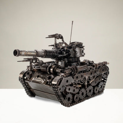 Tank Recycled Metal Art Sculpture — Vault 88 recycled metal art