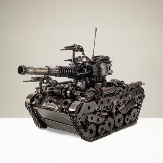 Tank Recycled Metal Art Sculpture — Vault 88 recycled metal art
