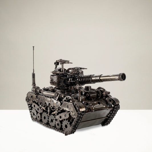 Tank Recycled Metal Art Sculpture — Vault 88 recycled metal art