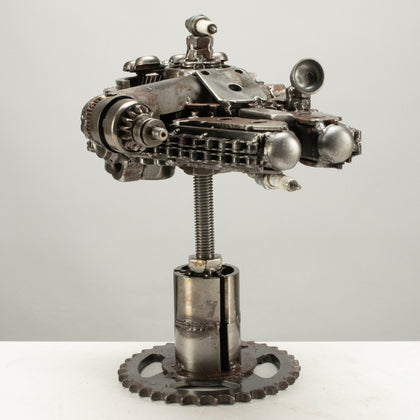 10" Millennium Falcon Inspired Recycled Metal Art