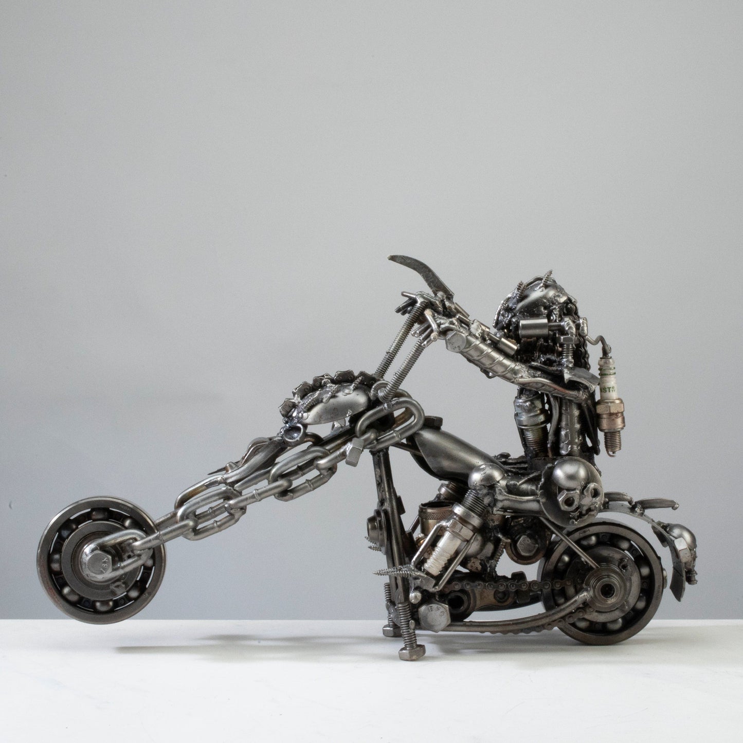 Predator motorcycle sculpture front view