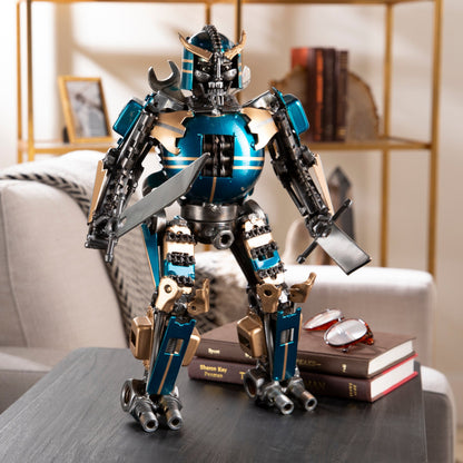 Samurai metal sculpture front view