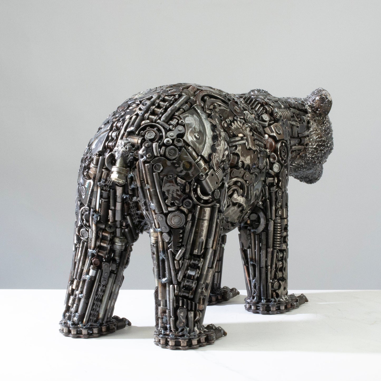 Bear metal sculpture detail