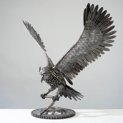 23" Owl Recycled Metal Art Sculpture