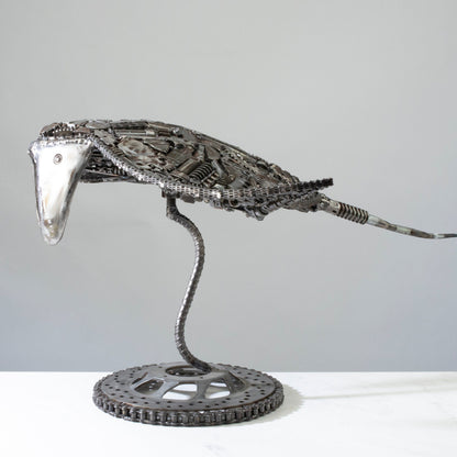 Manta ray metal sculpture side view