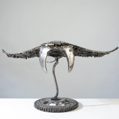 Manta ray metal sculpture wing detail