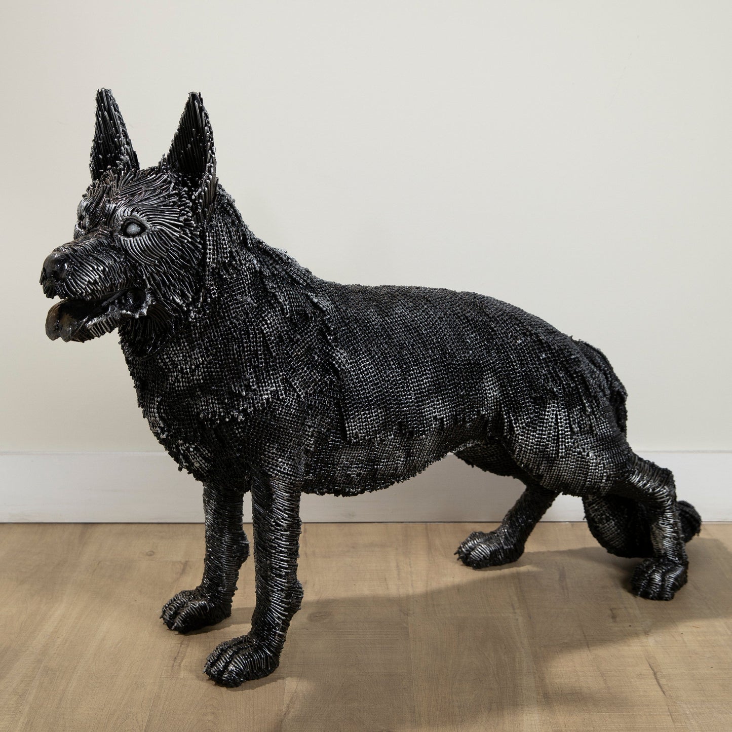 28 inch German Shepherd recycled metal sculpture — Vault 88