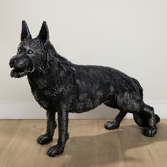 28 inch German Shepherd recycled metal sculpture — Vault 88