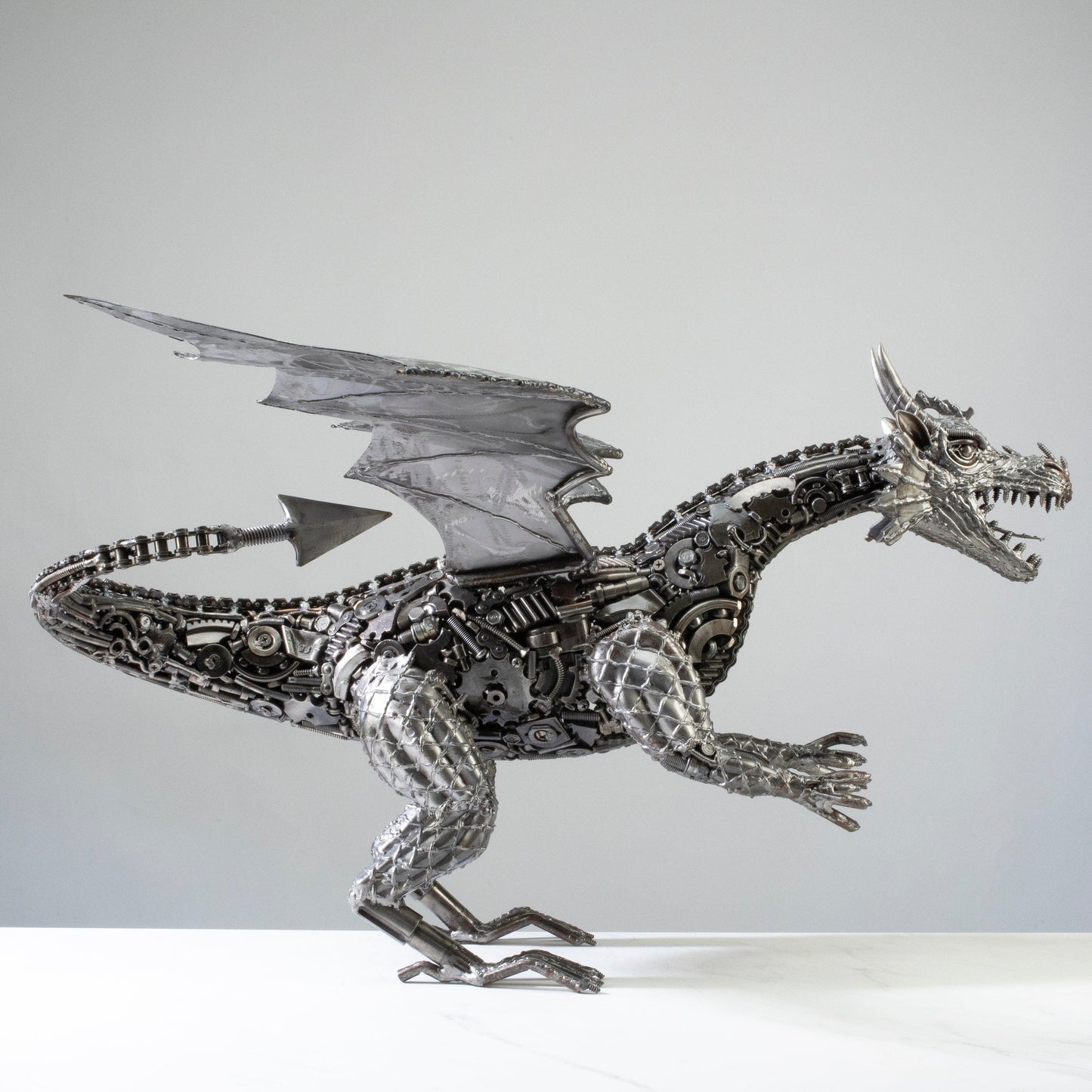 Dragon metal sculpture detail