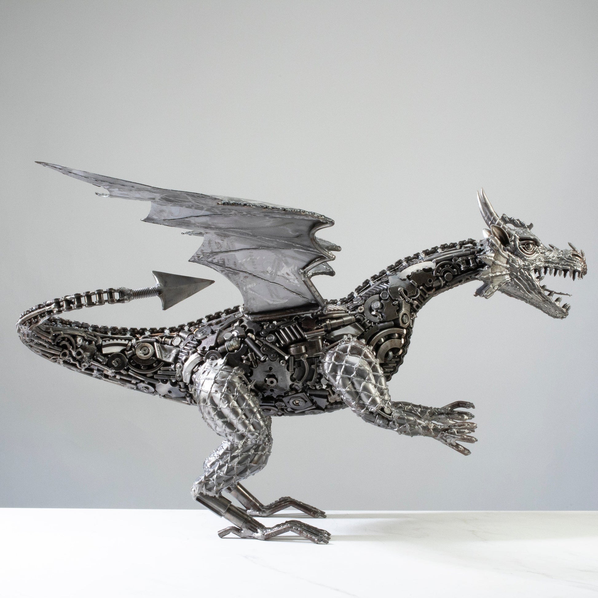 Dragon metal sculpture detail