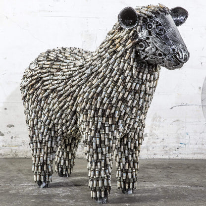 30 inch spark plug sheep recycled metal sculpture — Vault 88