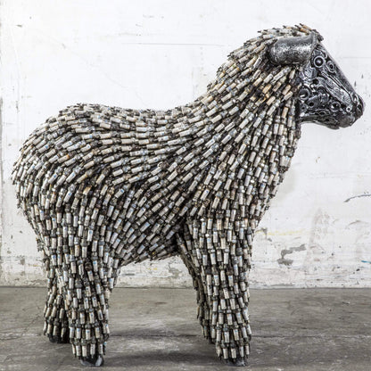 Spark plug sheep sculpture detail