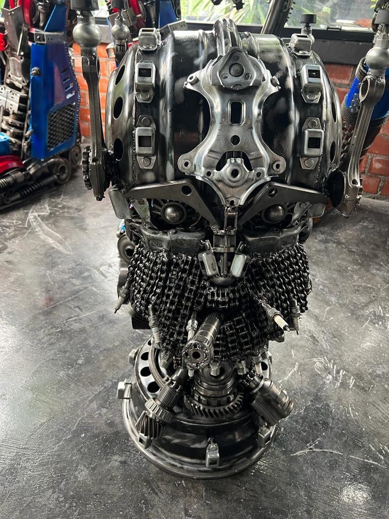 36 inch Hound inspired recycled metal sculpture table — Vault 88