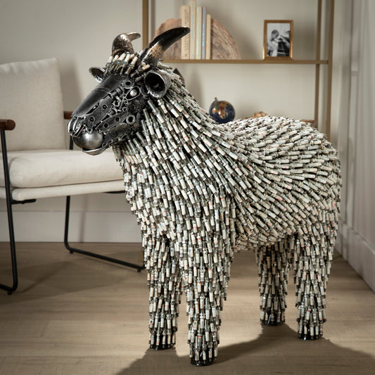 37 inch spark plug sheep recycled metal sculpture — Vault 88