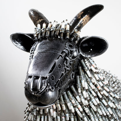 Large spark plug sheep angle view