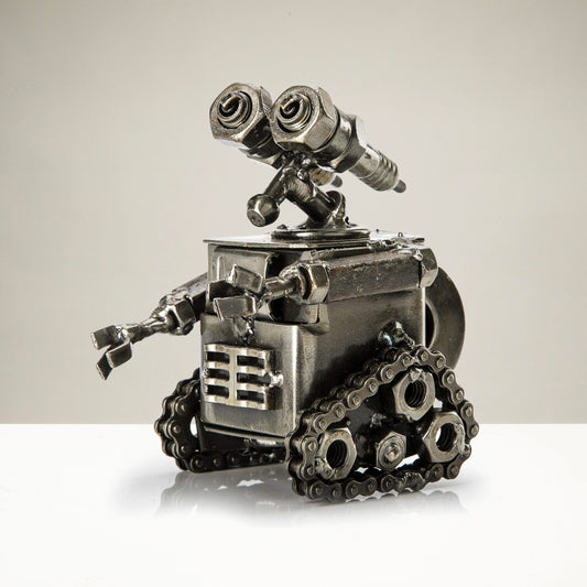 4 inch Wall-E inspired recycled metal sculpture — Vault 88