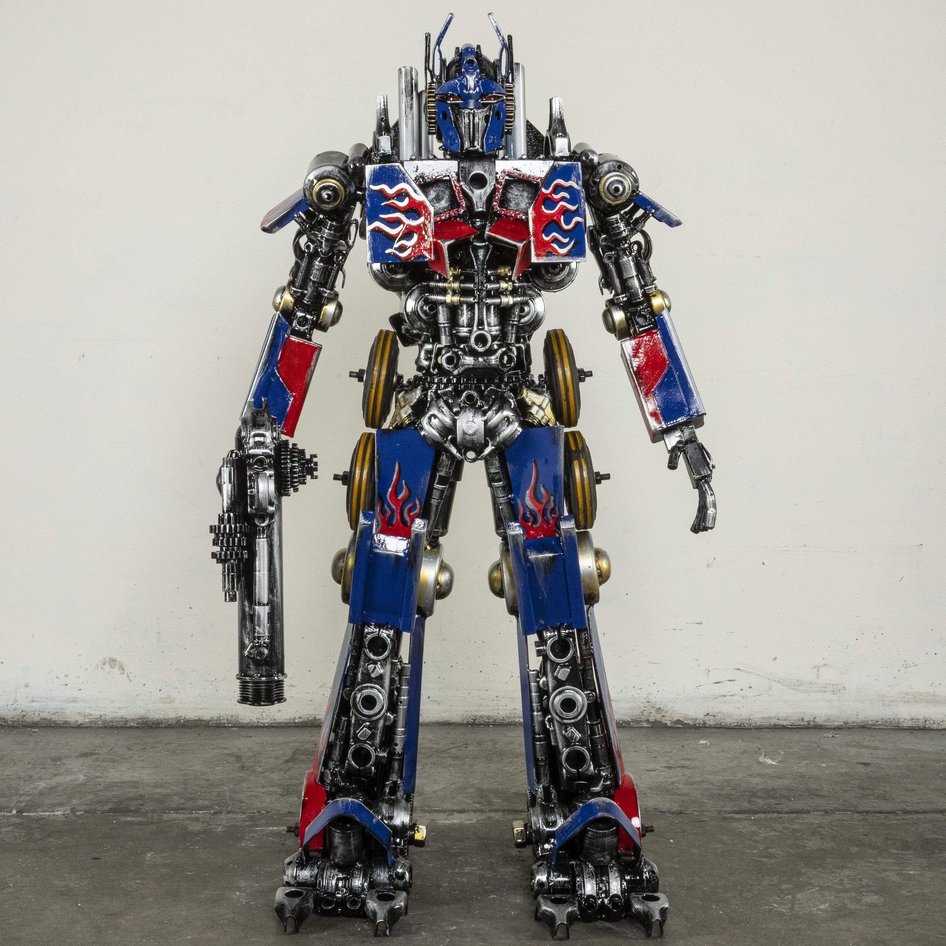 44 inch Optimus Prime inspired recycled metal sculpture — Vault 88