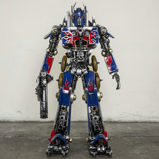 44 inch Optimus Prime inspired recycled metal sculpture — Vault 88