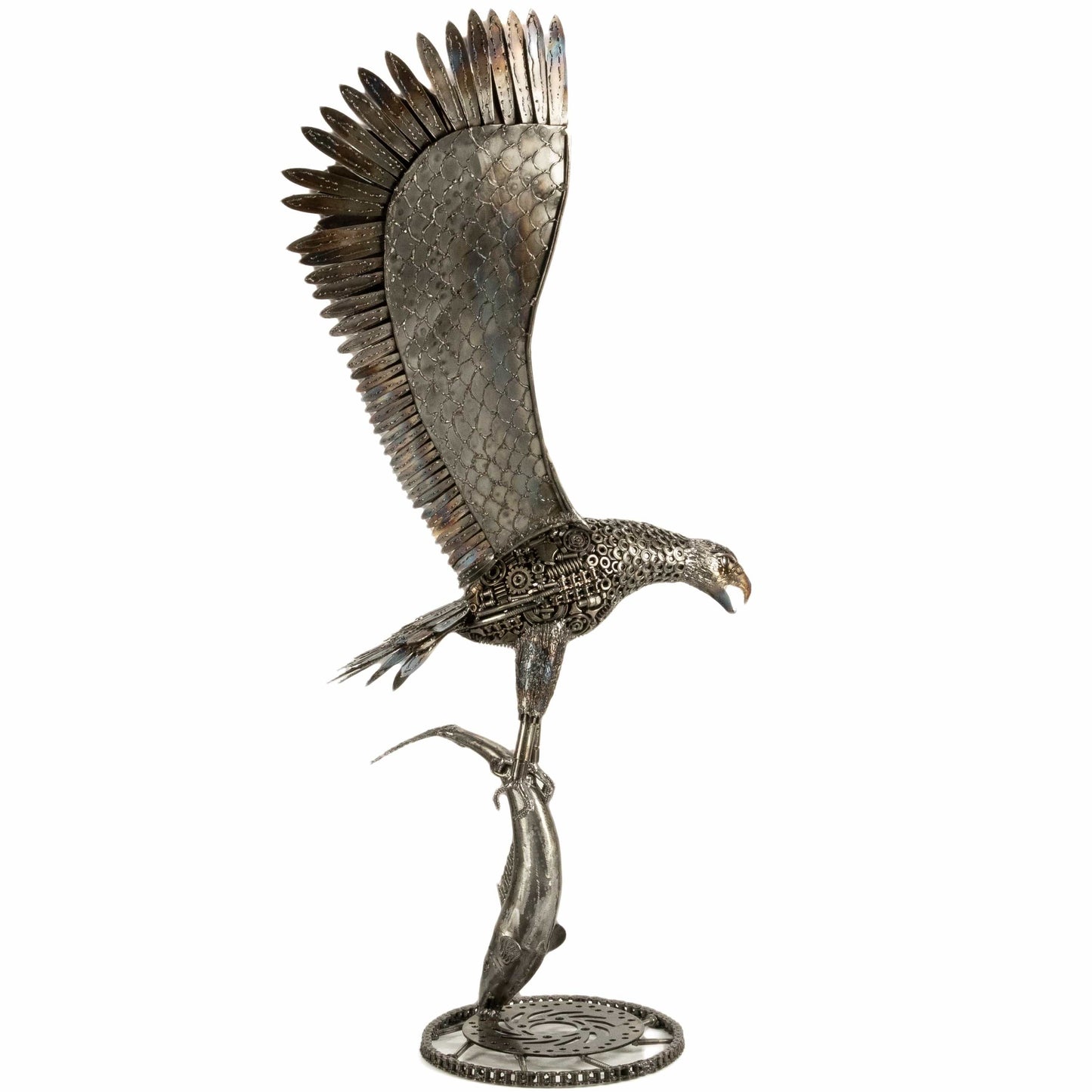 Eagle metal sculpture side view